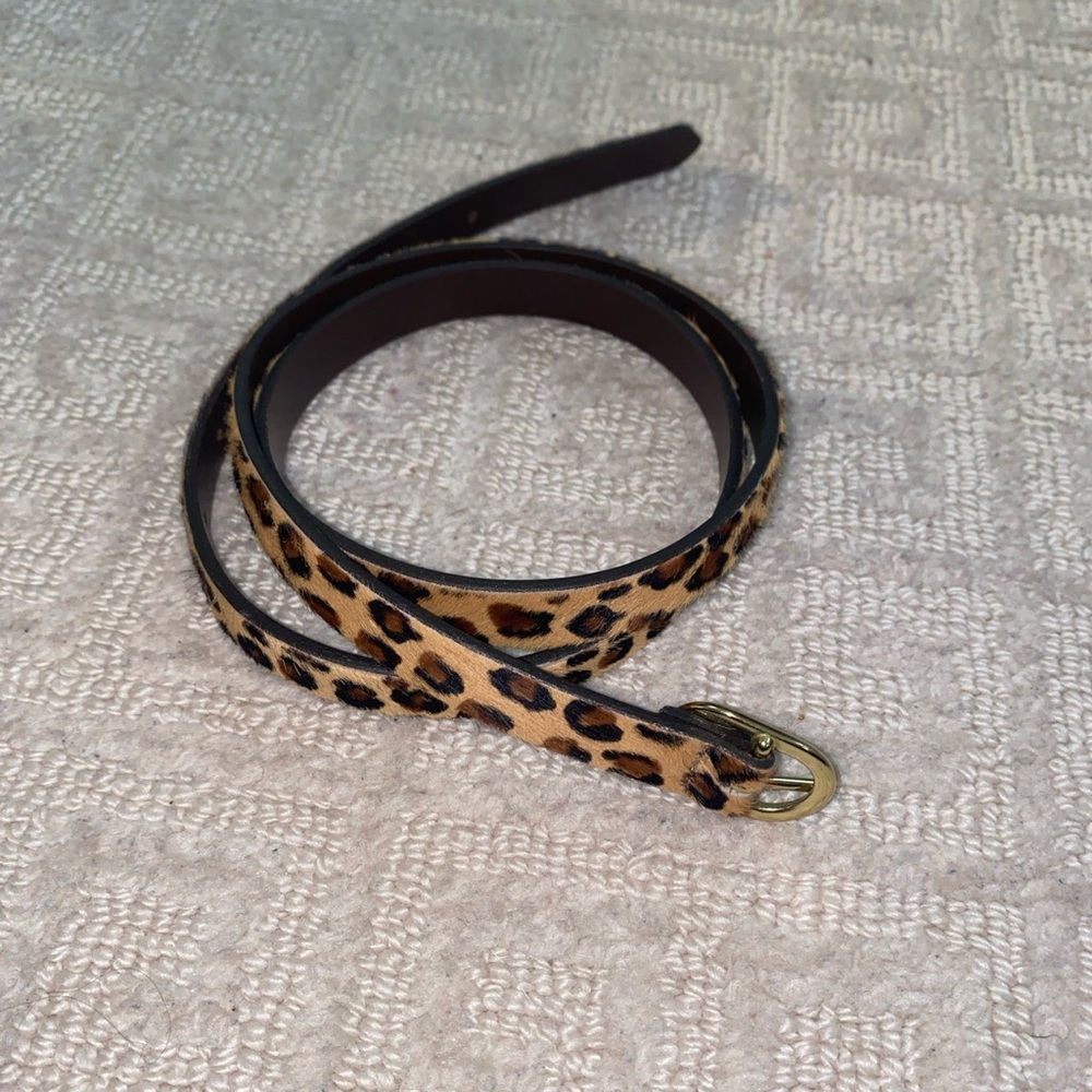 J.Crew Women’s Thin cheetah belt size M